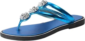 Sandals Womens Flip Flops for Women Dressy Rhinestone T-Strap Thong Sandals for Summers Dress Beach