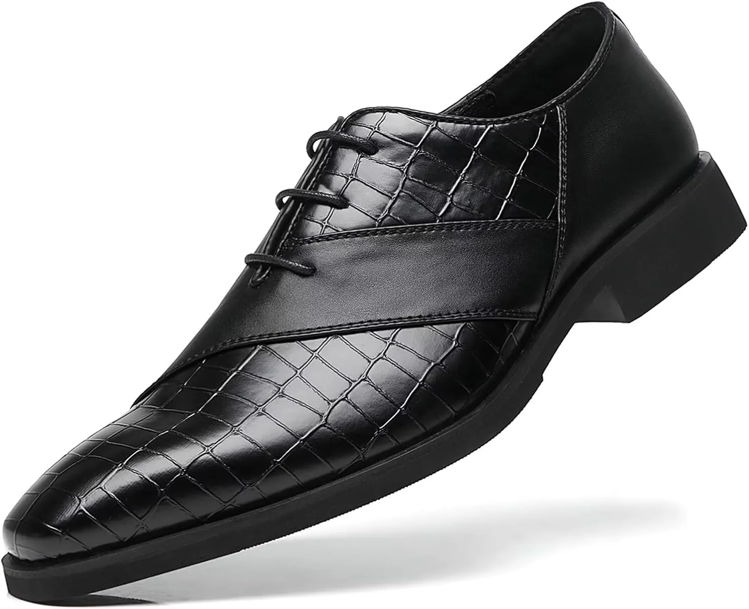 SANNAX Mens Oxfords Formal Lace Up Dress Shoes, Classic Business Casual Leather Shoes for Men