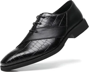 SANNAX Mens Oxfords Formal Lace Up Dress Shoes, Classic Business Casual Leather Shoes for Men