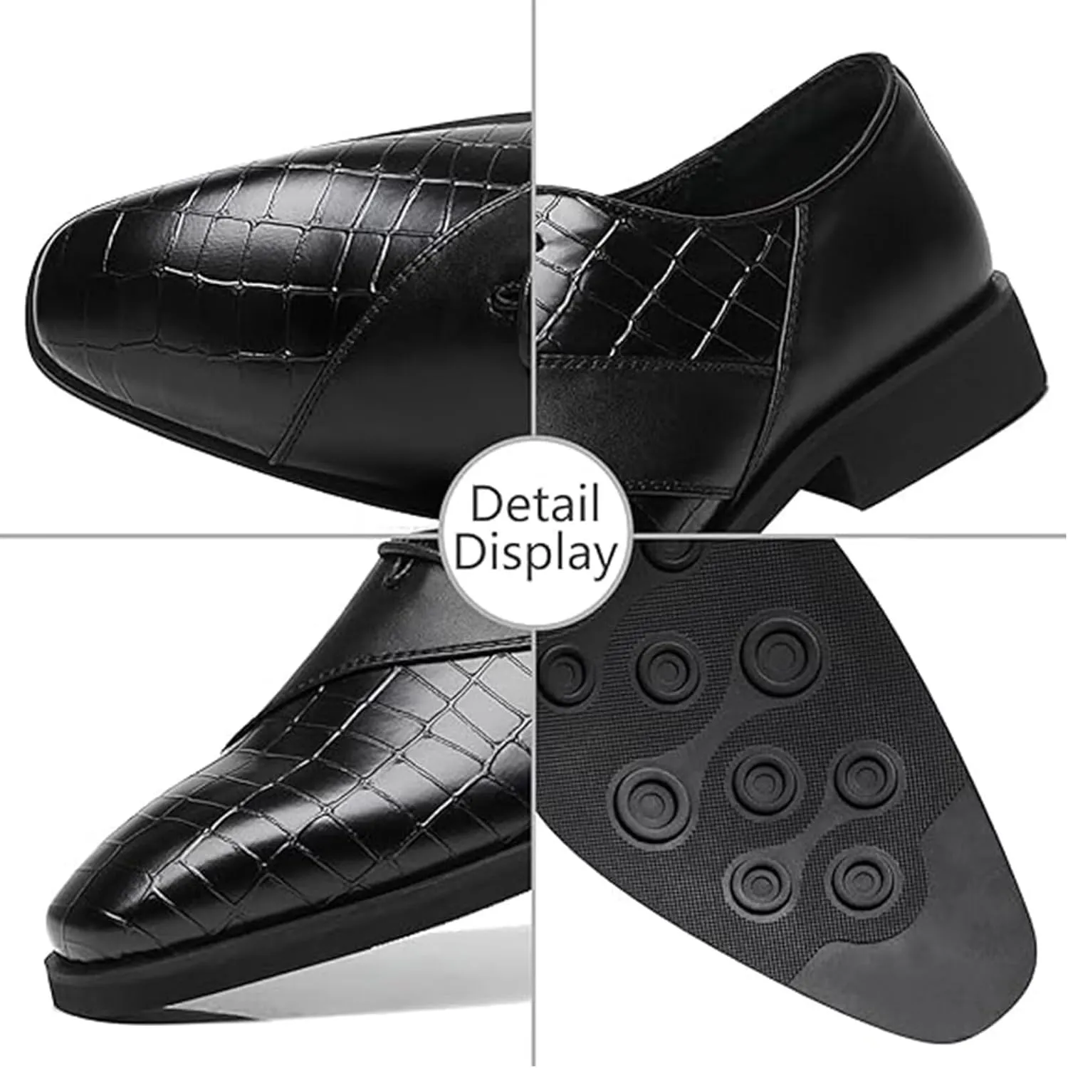 SANNAX Mens Oxfords Formal Lace Up Dress Shoes, Classic Business Casual Leather Shoes for Men