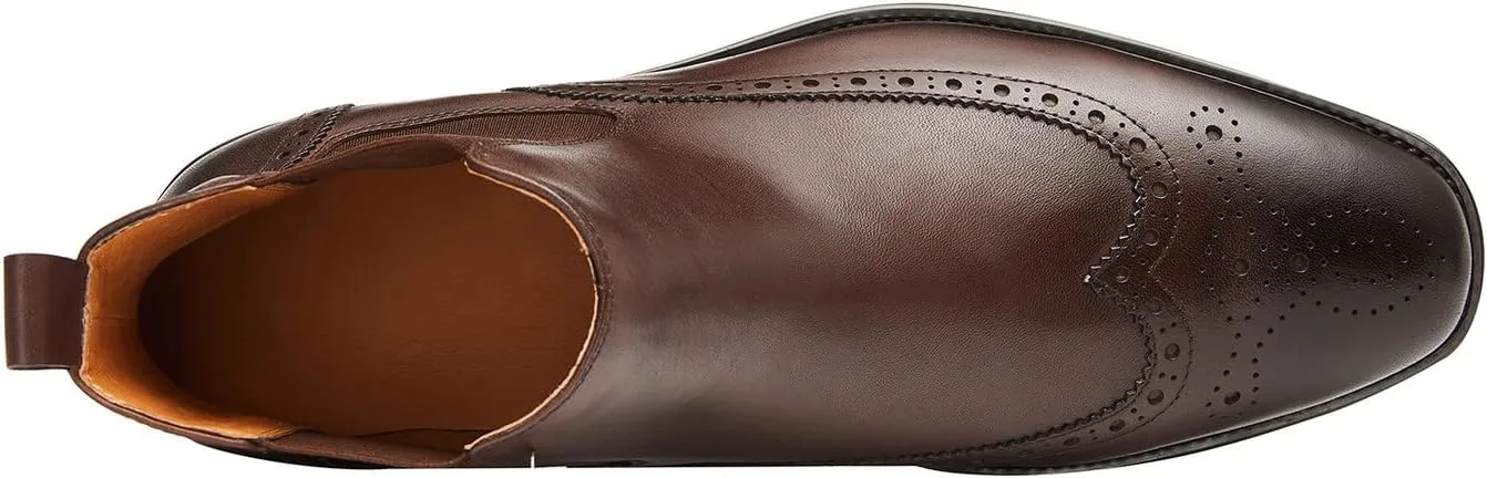 Santimon Men's Chelsea Boots Leather Formal Dress Boots For Men Business Casual Wingtip Ankle Boots