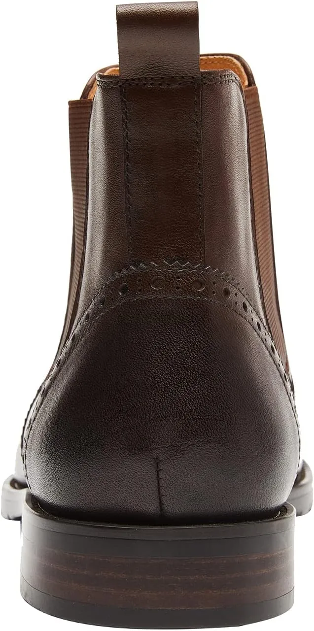 Santimon Men's Chelsea Boots Leather Formal Dress Boots For Men Business Casual Wingtip Ankle Boots