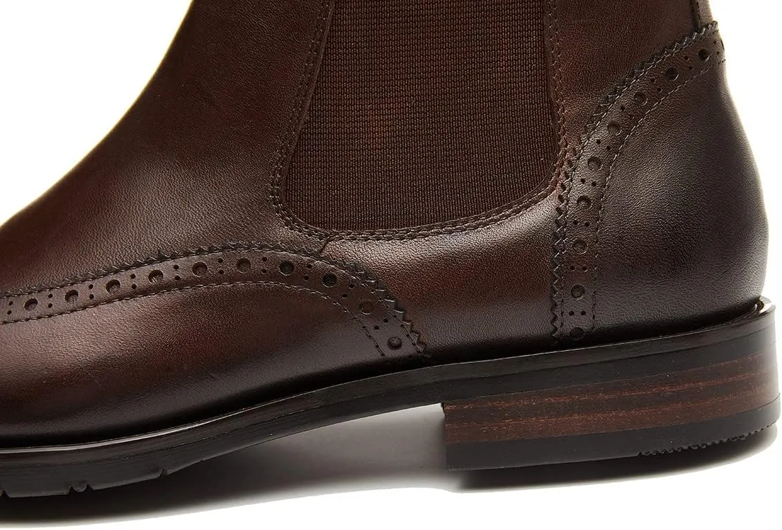 Santimon Men's Chelsea Boots Leather Formal Dress Boots For Men Business Casual Wingtip Ankle Boots
