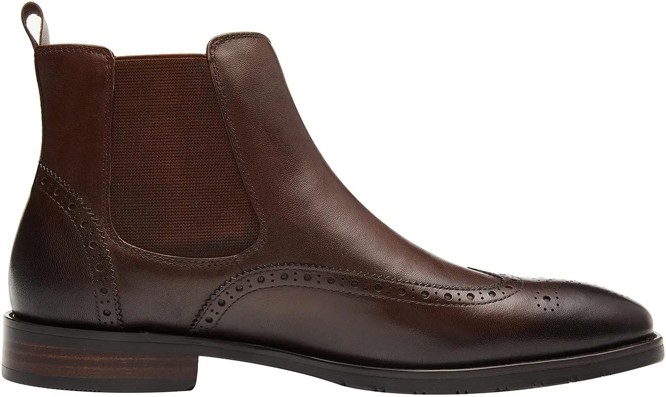 Santimon Men's Chelsea Boots Leather Formal Dress Boots For Men Business Casual Wingtip Ankle Boots