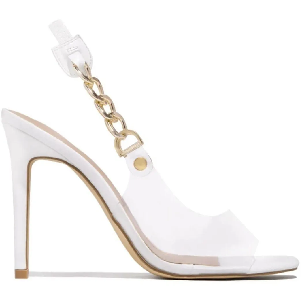 Shelli Chain Slingback Stiletto Heel (white)