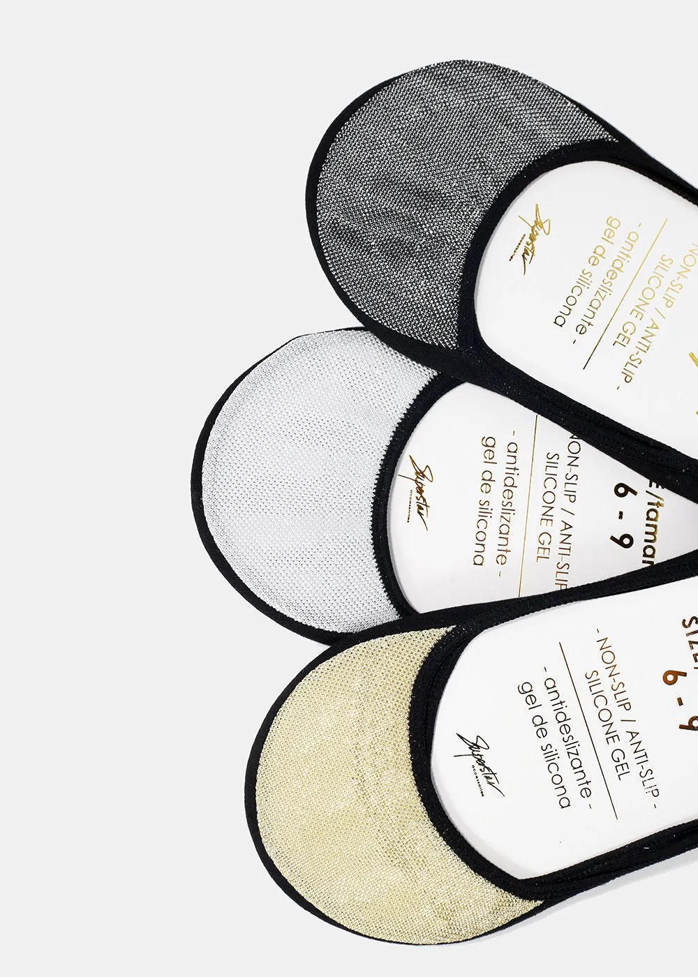 Shimmer Sheer Toe No-Show Socks