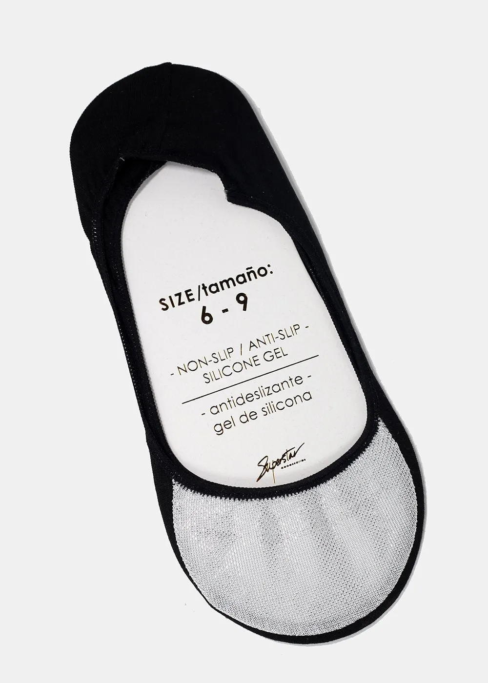 Shimmer Sheer Toe No-Show Socks