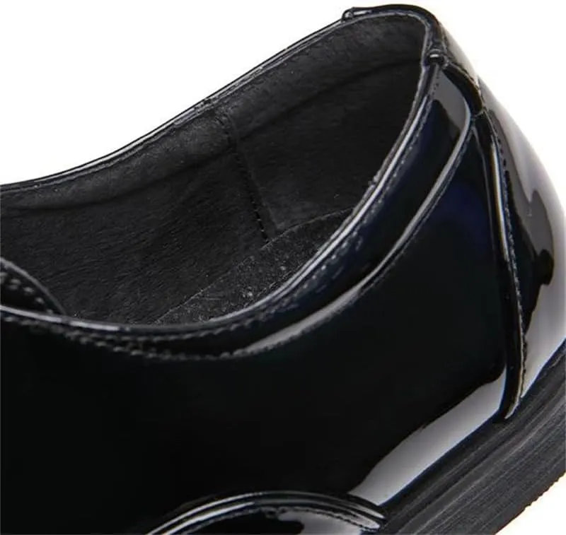 Shiny Design Non-Slip Soft Sole Business Office Leather Shoes lace-up Oxford Shoes Suitable for Weddings Black and White Wing Tips(D,9)