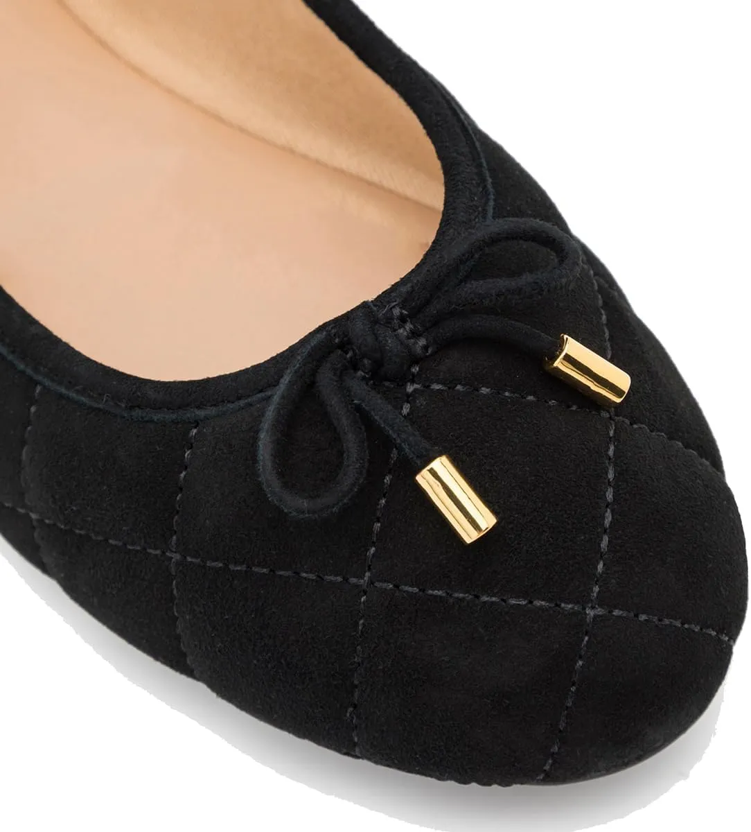 SHODENSE Women Bow Flats Suede Slip On Ballet Flats Round Closed Toe Quilted Ballerina Flats Comfort Flat Heel Dress Shoes Plaid Ladies Cute Elegant Casual Club Driver Flat Shoes Fall Daily 4-11 M US