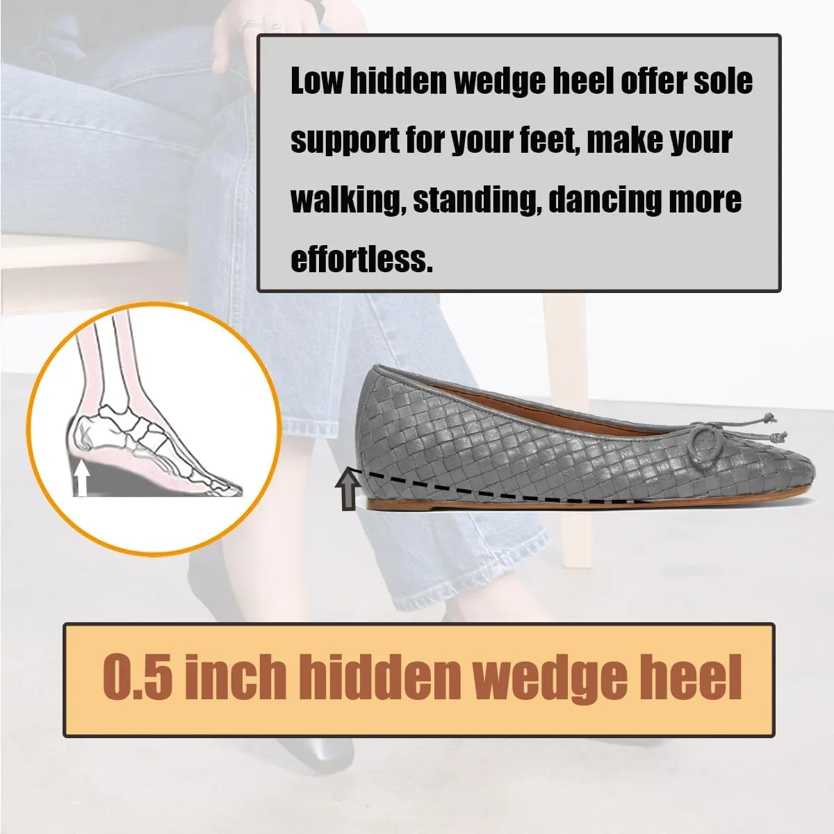 SHODENSE Women Flats Shoes Bow Square Closed Toe Ballet Flats Slip On Metallic Flat Shoe Matte Patent Leather Snakeskin Low Hidden Wedge Heel Office Work Shoes Driving Flats Church Club Fall 4-11 M US