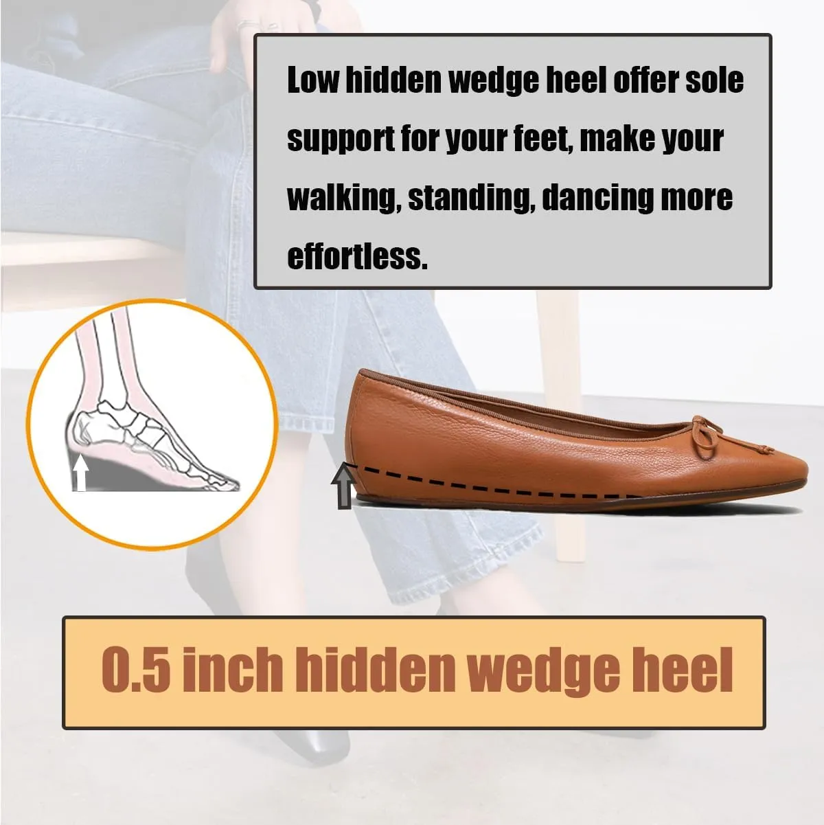 SHODENSE Women Flats Shoes Bow Square Closed Toe Ballet Flats Slip On Metallic Flat Shoe Matte Patent Leather Snakeskin Low Hidden Wedge Heel Office Work Shoes Driving Flats Church Club Fall 4-11 M US