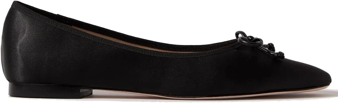 SHODENSE Women Satin Flats Shoes Bow Square Closed Toe Slip On Ballet Flats Slip On Comfortable Flat Heel Office Work Shoes Girls Driving Flats Club Church Spring Fall Dance Dress Flats 4-11 M US