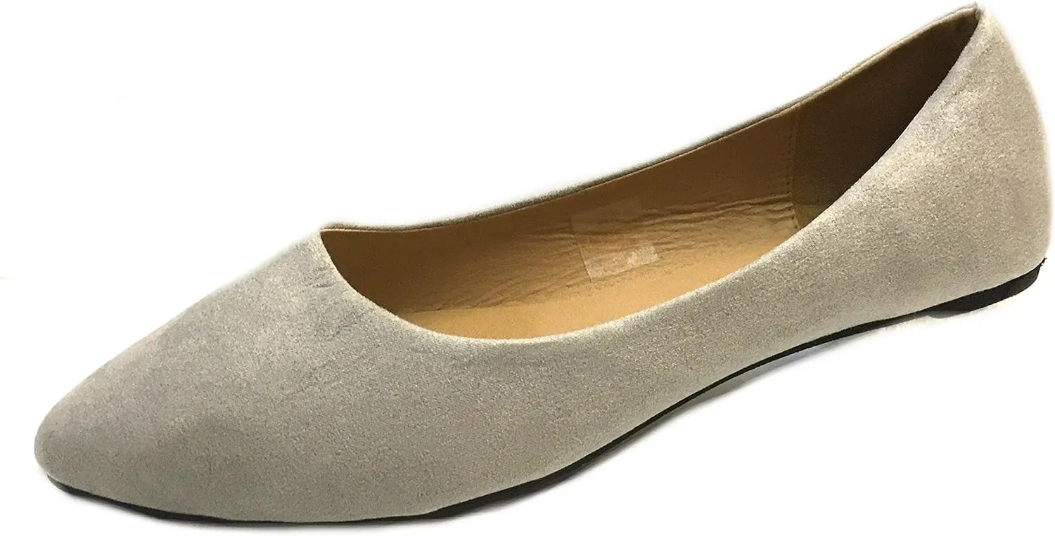 Shoes 18 Womens Faux Suede Rhinestone Ballerina Ballet Flats Shoes
