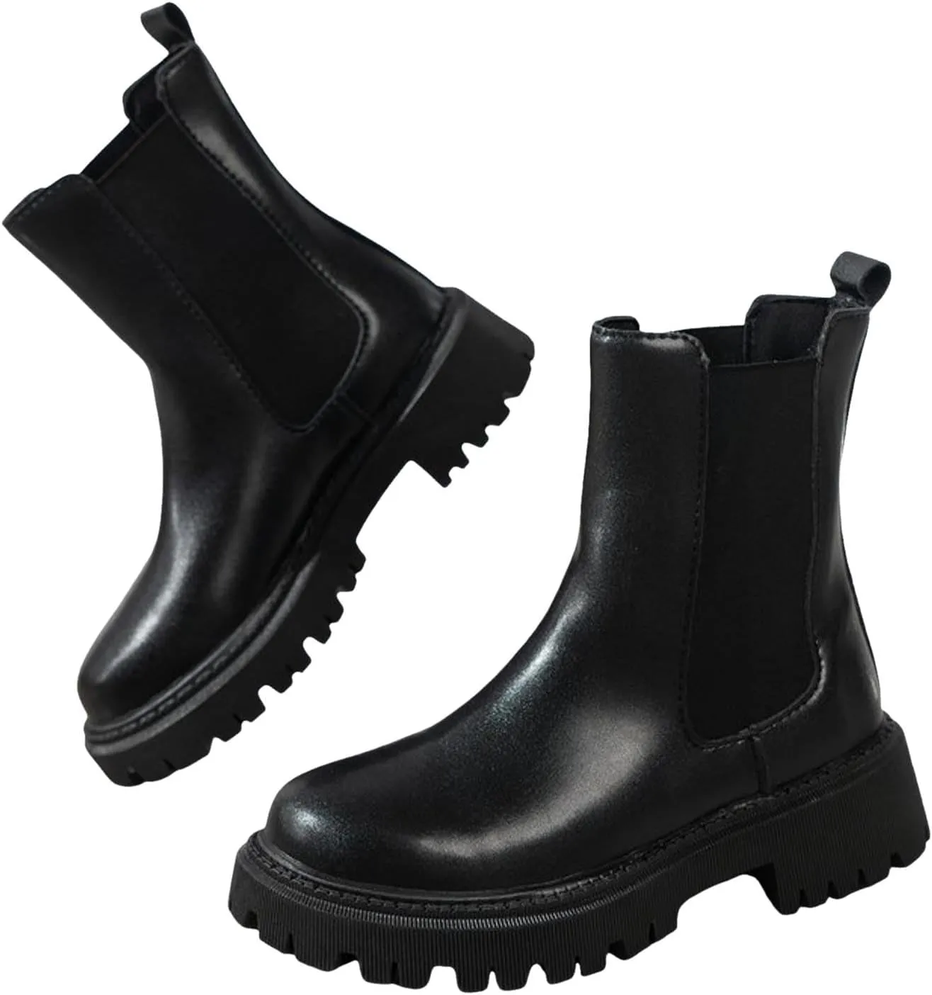 Short Boots for Women Low Heel Women's Boots Chunky Block Heel Slip On Ankle Booties with Elastic Short Boots 