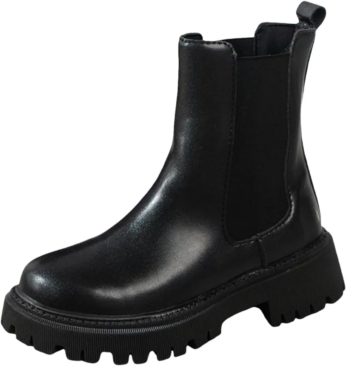 Short Boots for Women Low Heel Women's Boots Chunky Block Heel Slip On Ankle Booties with Elastic Short Boots 