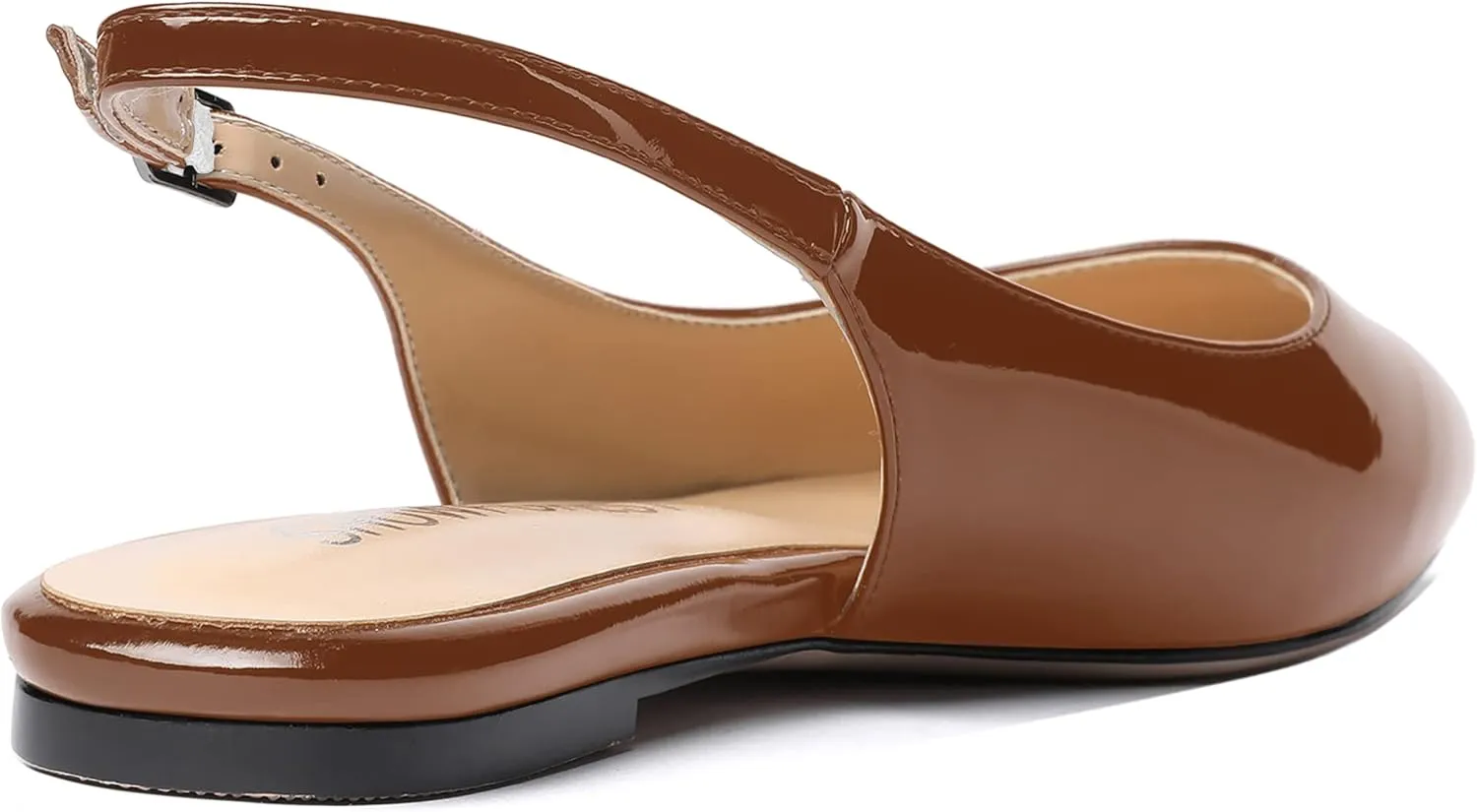 SHOWFOREST Women's Slingback Office Patent Pointed Toe Flats Sandals Casual Dress Shoes