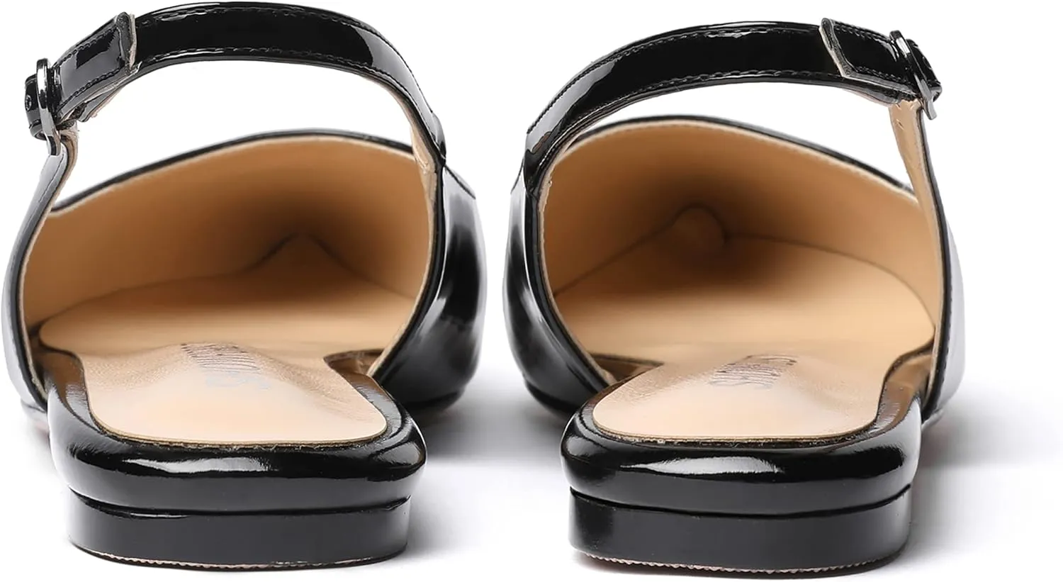 SHOWFOREST Women's Slingback Office Patent Pointed Toe Flats Sandals Casual Dress Shoes