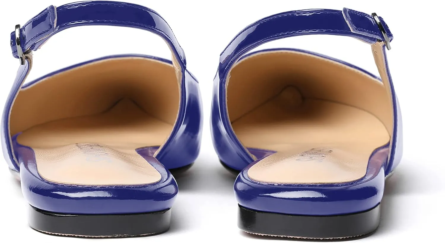 SHOWFOREST Women's Slingback Office Patent Pointed Toe Flats Sandals Casual Dress Shoes