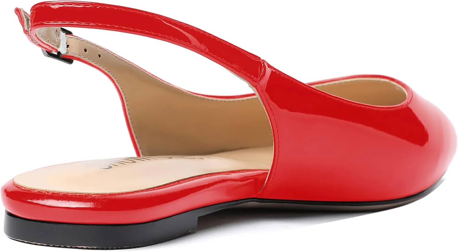 SHOWFOREST Women's Slingback Office Patent Pointed Toe Flats Sandals Casual Dress Shoes