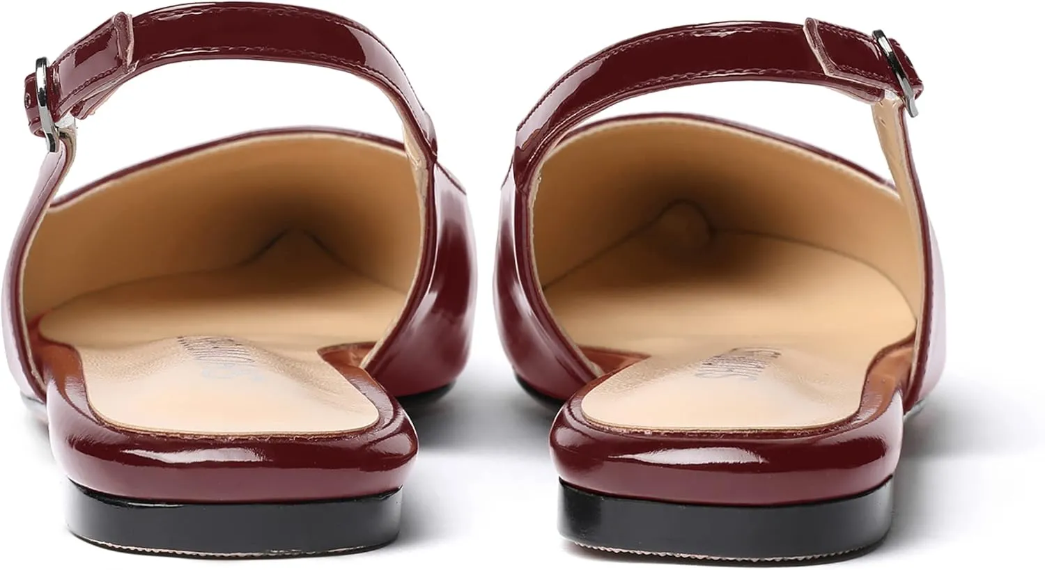 SHOWFOREST Women's Slingback Office Patent Pointed Toe Flats Sandals Casual Dress Shoes