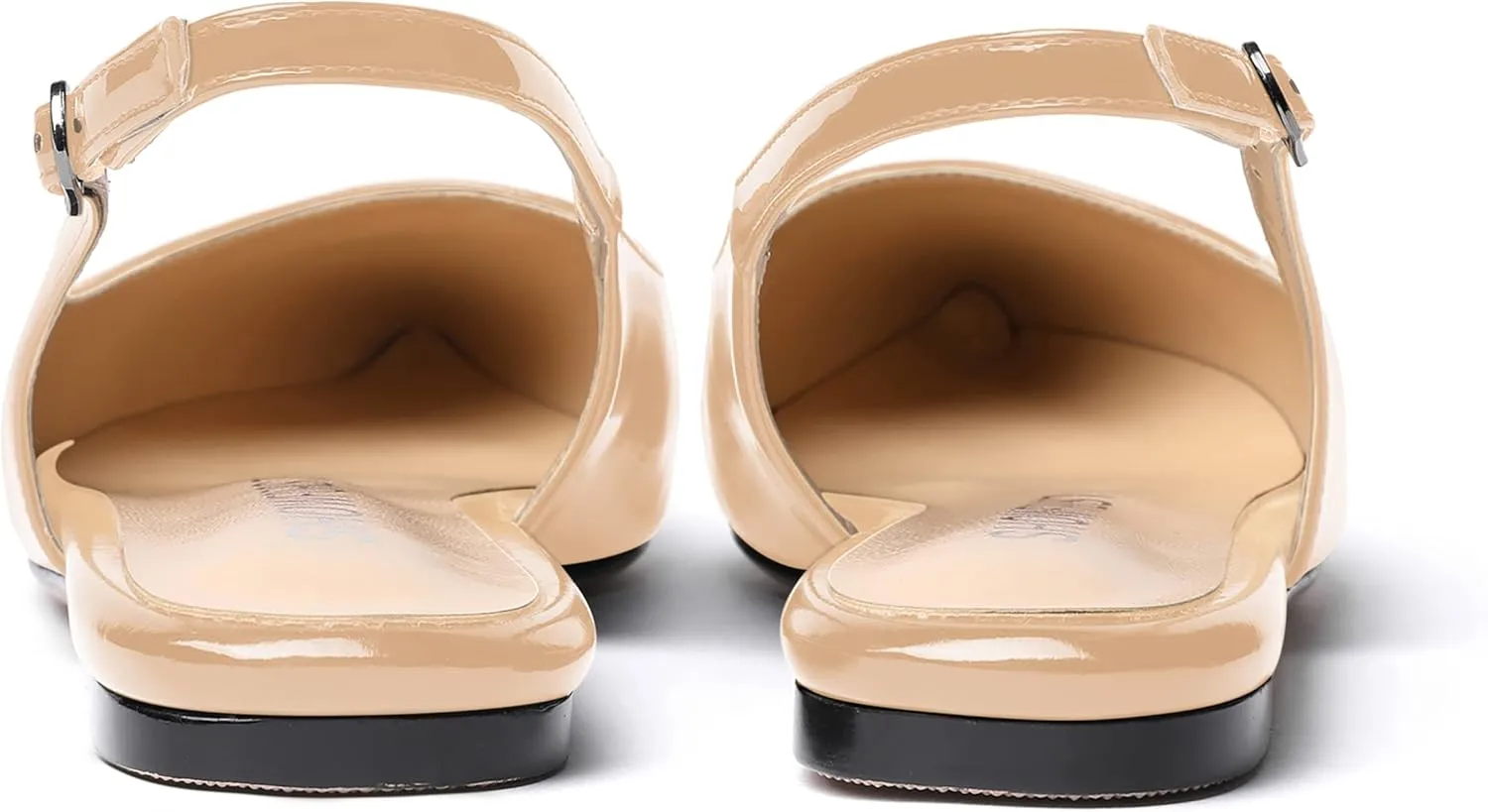 SHOWFOREST Women's Slingback Office Patent Pointed Toe Flats Sandals Casual Dress Shoes