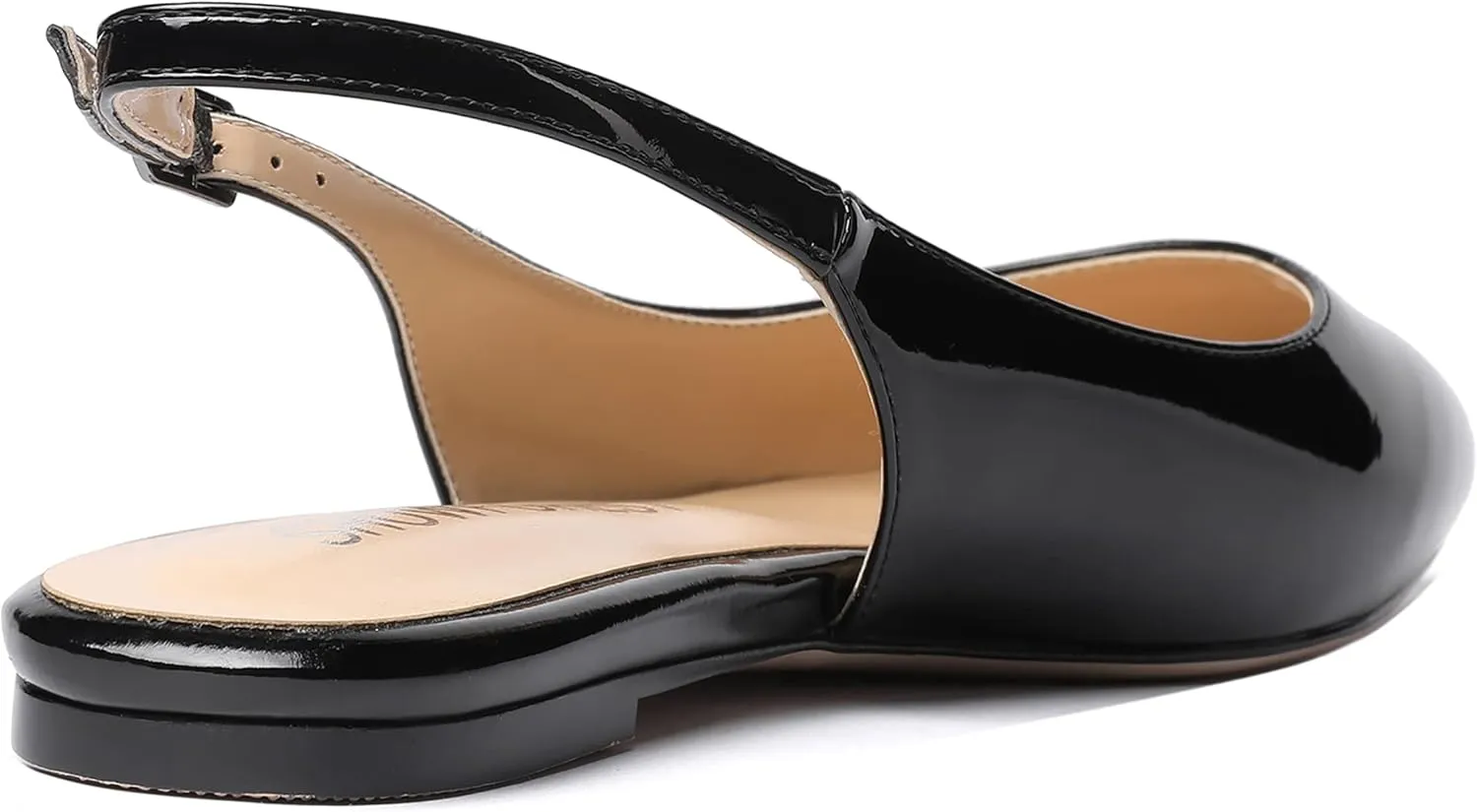 SHOWFOREST Women's Slingback Office Patent Pointed Toe Flats Sandals Casual Dress Shoes