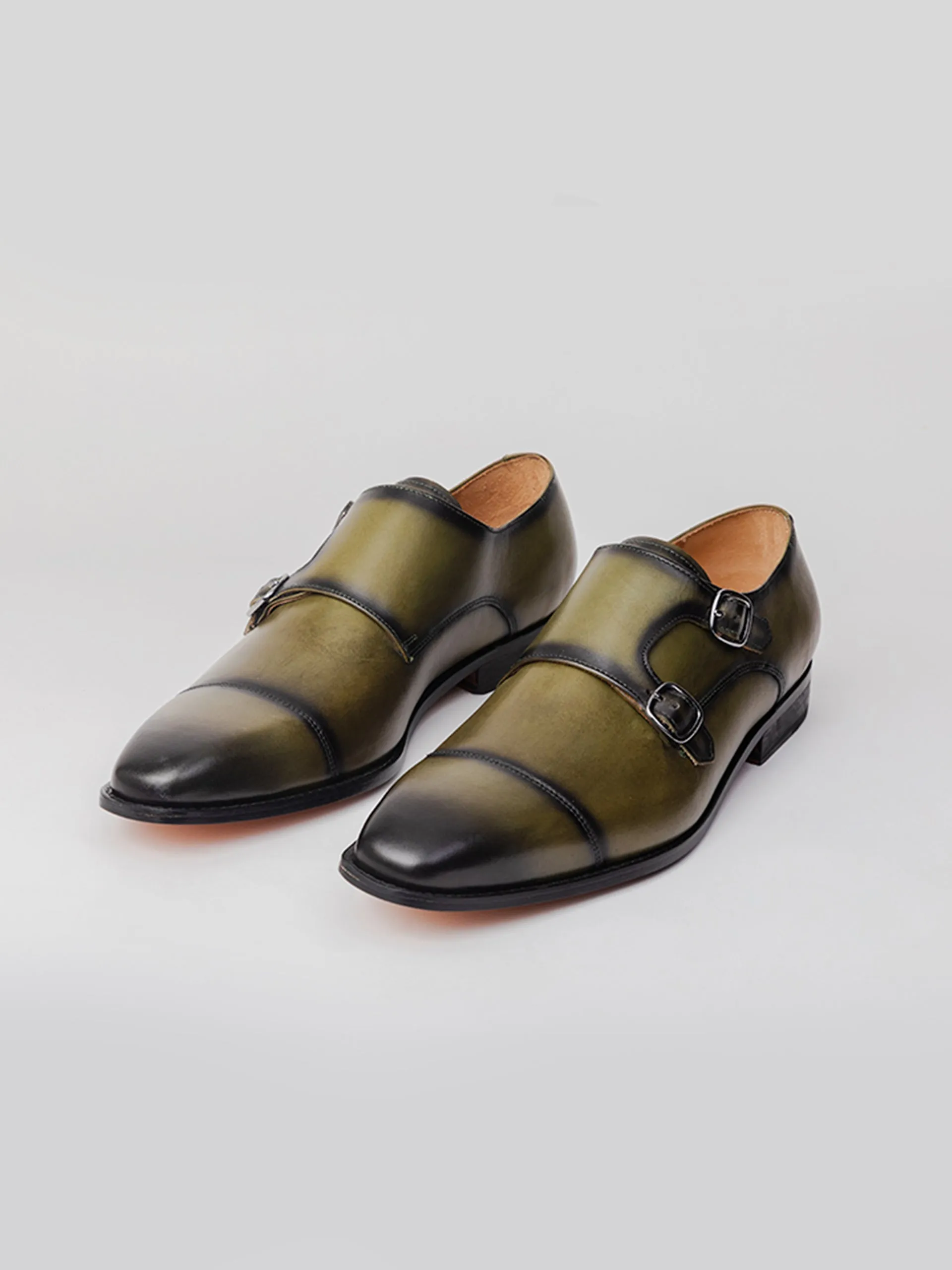 Shubhan Double Monk - Olive Patina