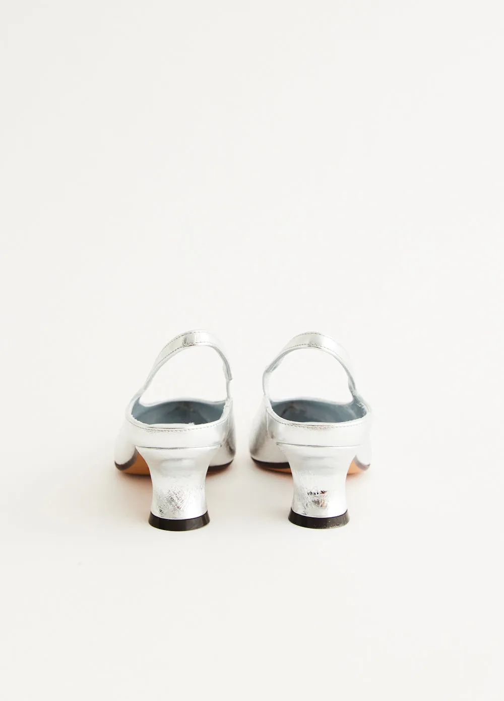 Silver Heeled Slingbacks