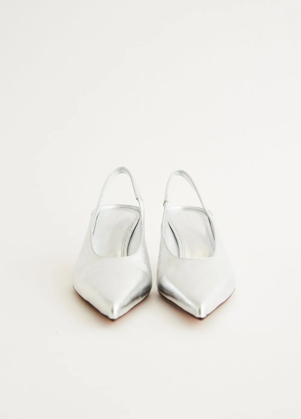 Silver Heeled Slingbacks