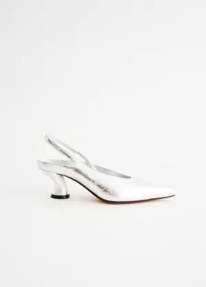 Silver Heeled Slingbacks