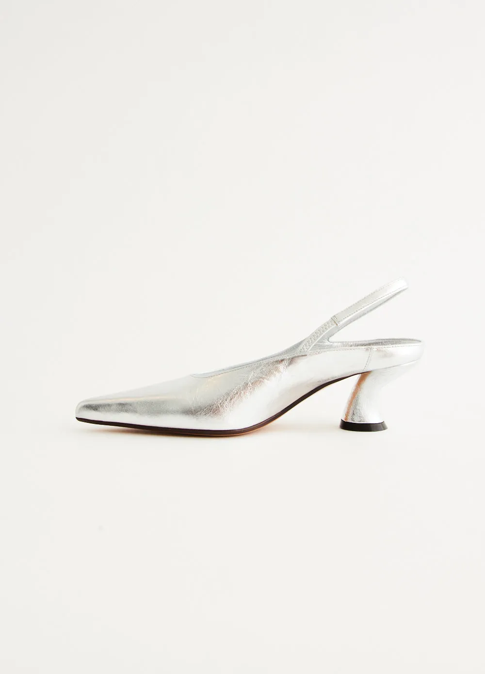 Silver Heeled Slingbacks