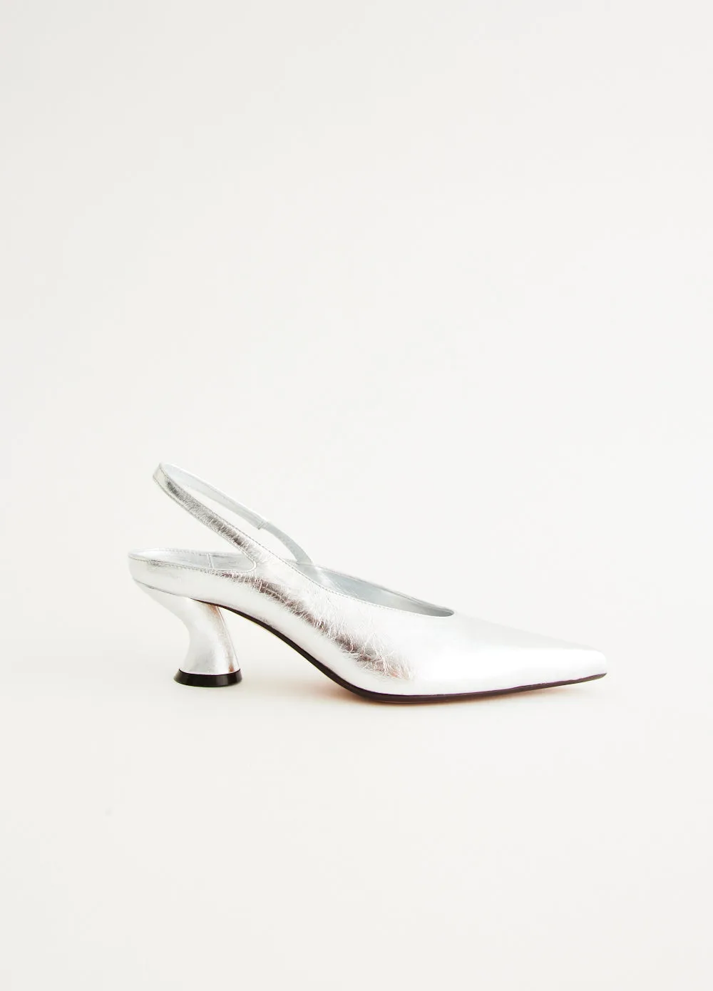Silver Heeled Slingbacks