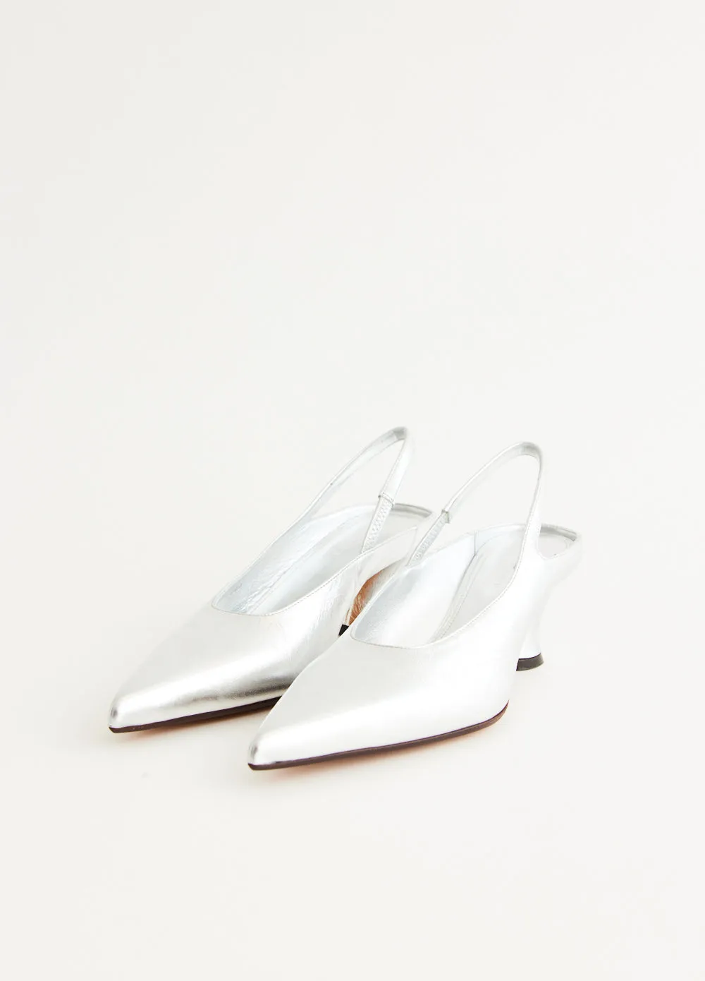 Silver Heeled Slingbacks