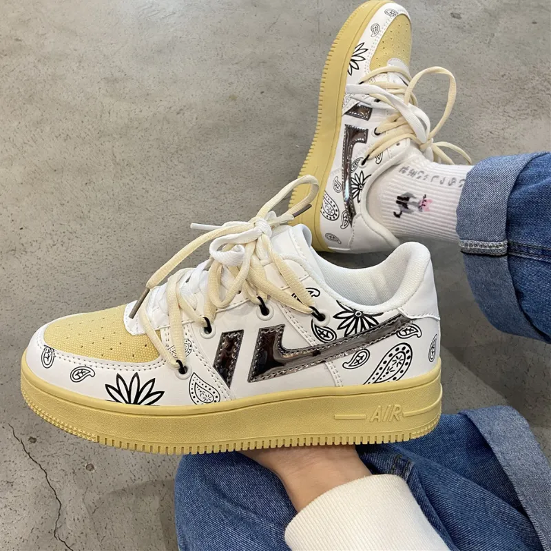 Simple Hand Painted Distressed Casual Sneakers