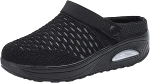 Slip On Mules & Clogs for Womens Light Open Back Shoes Breathable Mesh Walking Mules Mesh Air Cushion Orthopedic Diabetic Shoes Breathable Slippers Closed Toe Slides