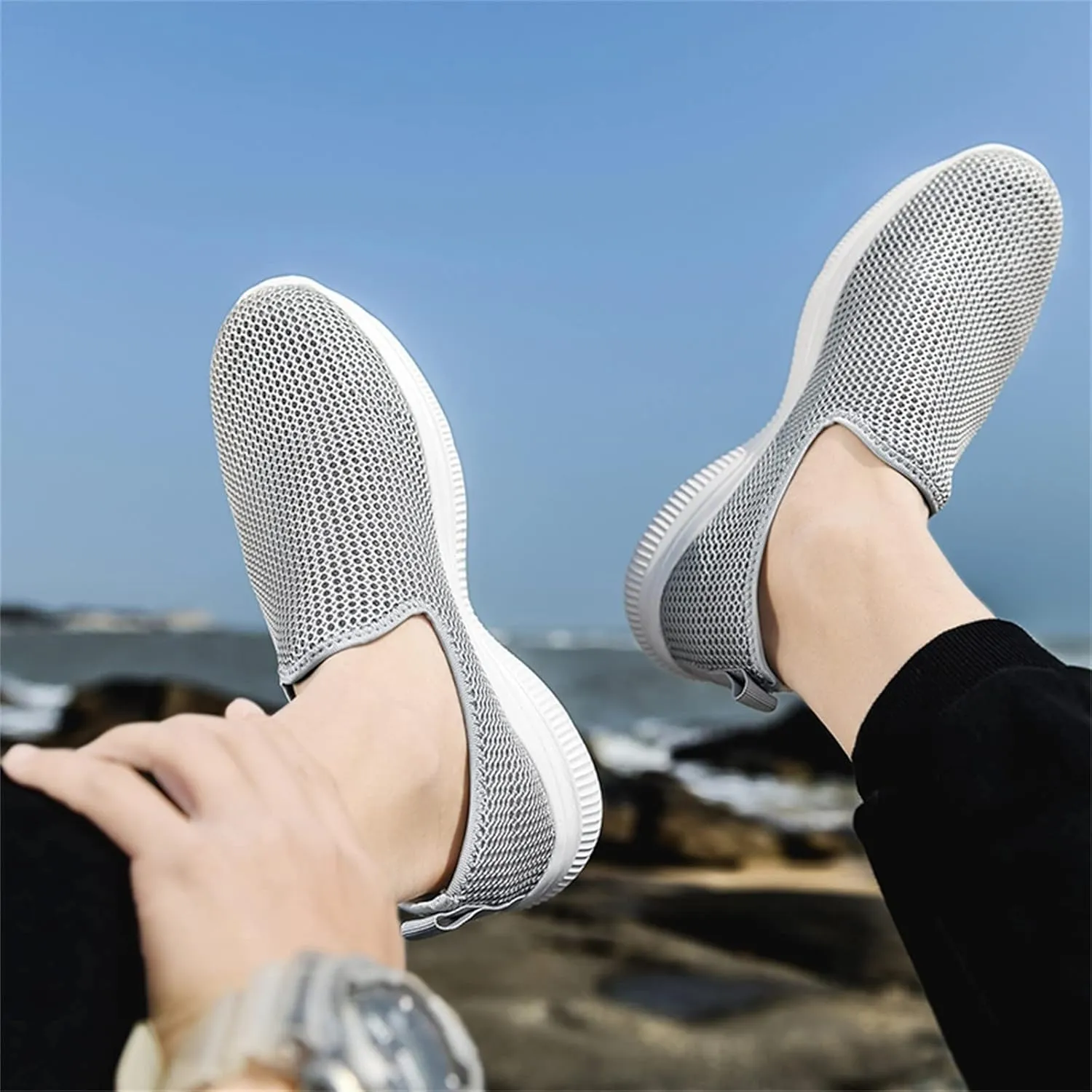 Sneakers for Women Walking Shoes Non Slip Lightweight Slip On Shoes Women Casual Shoes Dressy Casual White Platform Sneakers Slip On Tennis Shoe White Loafers