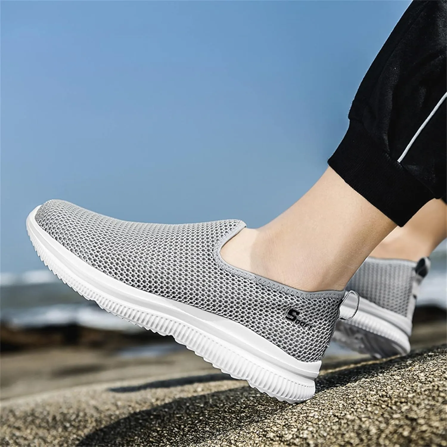 Sneakers for Women Walking Shoes Non Slip Lightweight Slip On Shoes Women Casual Shoes Dressy Casual White Platform Sneakers Slip On Tennis Shoe White Loafers