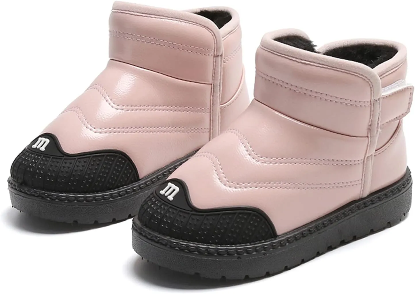 Snow Boots Girls Boys Warm Winter Zipper Boots Lace up Waterproof Combat Shoes Fashion Snow Boots Waterproof Lace up Duck Boots