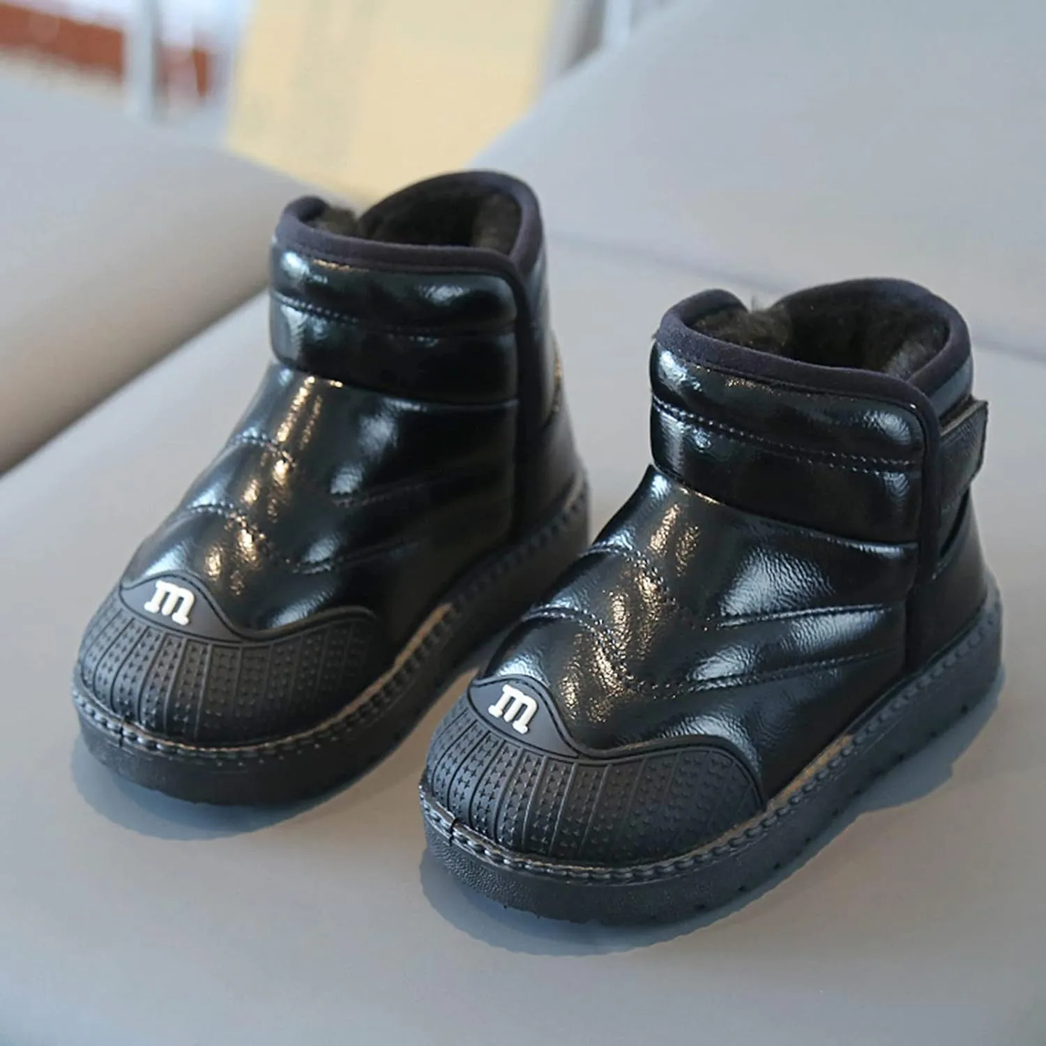 Snow Boots Girls Boys Warm Winter Zipper Boots Lace up Waterproof Combat Shoes Fashion Snow Boots Waterproof Lace up Duck Boots