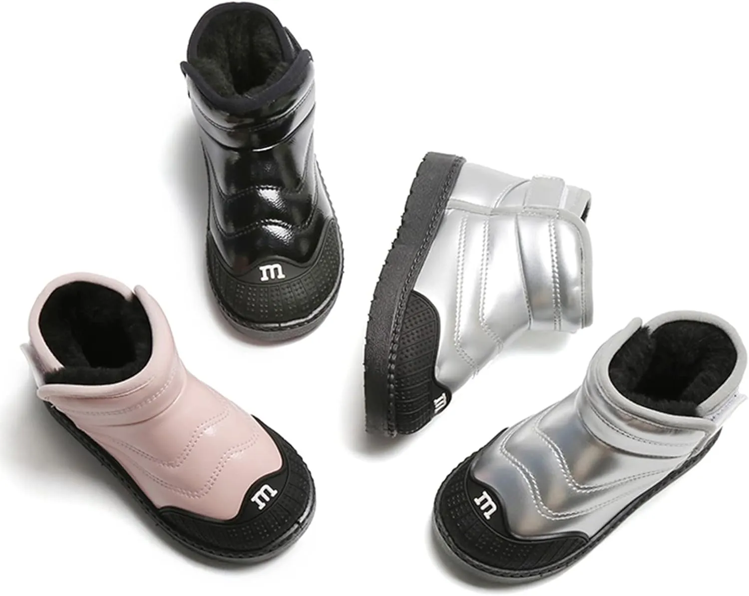 Snow Boots Girls Boys Warm Winter Zipper Boots Lace up Waterproof Combat Shoes Fashion Snow Boots Waterproof Lace up Duck Boots