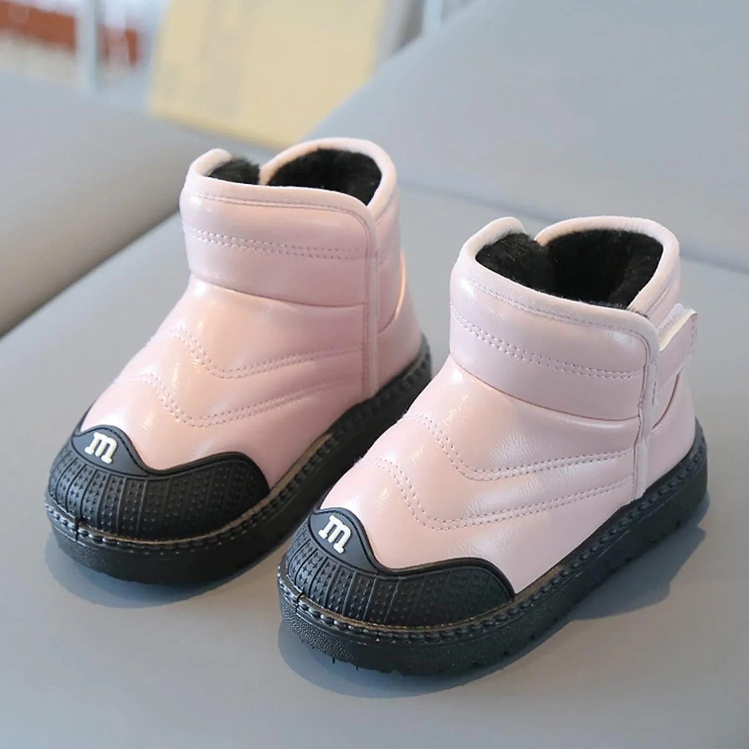 Snow Boots Girls Boys Warm Winter Zipper Boots Lace up Waterproof Combat Shoes Fashion Snow Boots Waterproof Lace up Duck Boots