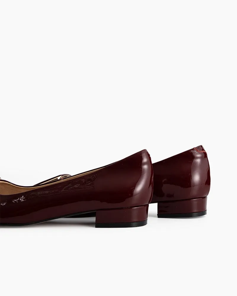 Soft Sole Square Toe Leather Flat Heel Loafers