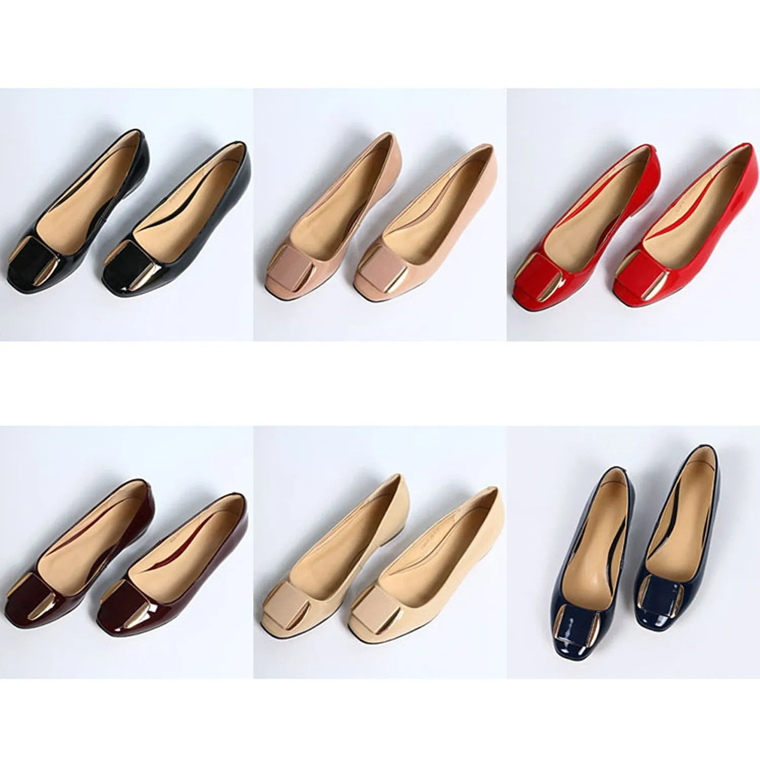 Soft Sole Square Toe Leather Flat Heel Loafers