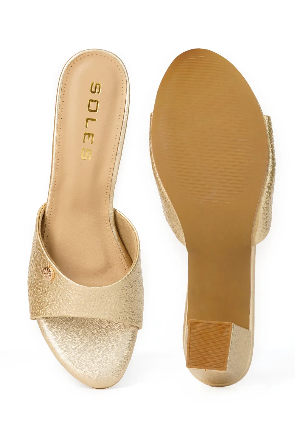 SOLES Ethnic Slip On Block Heels