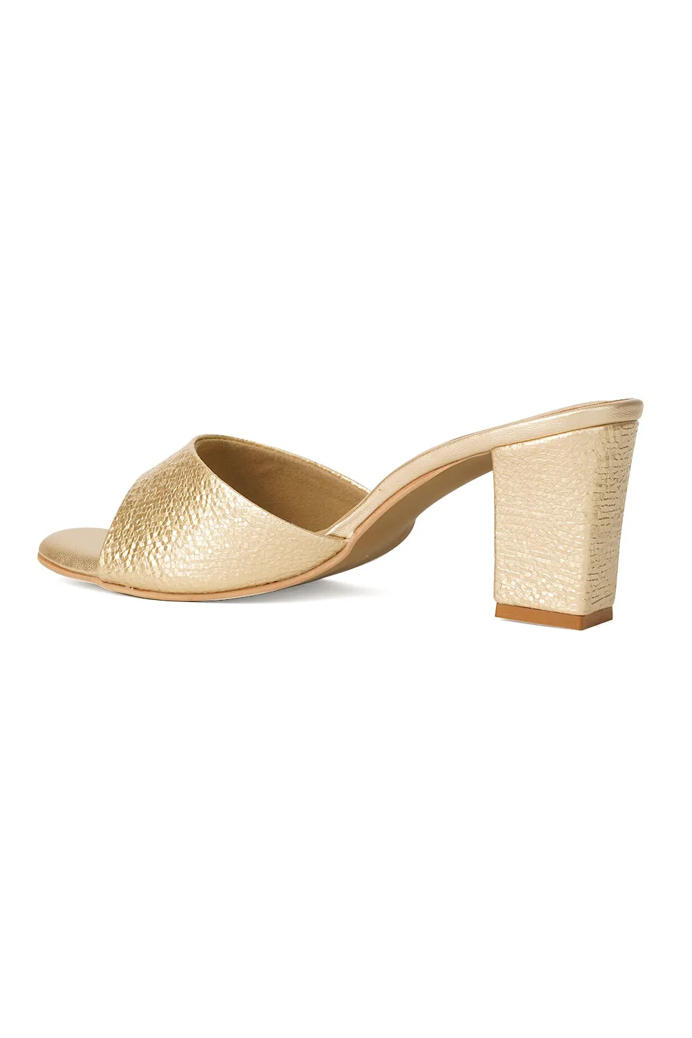 SOLES Ethnic Slip On Block Heels