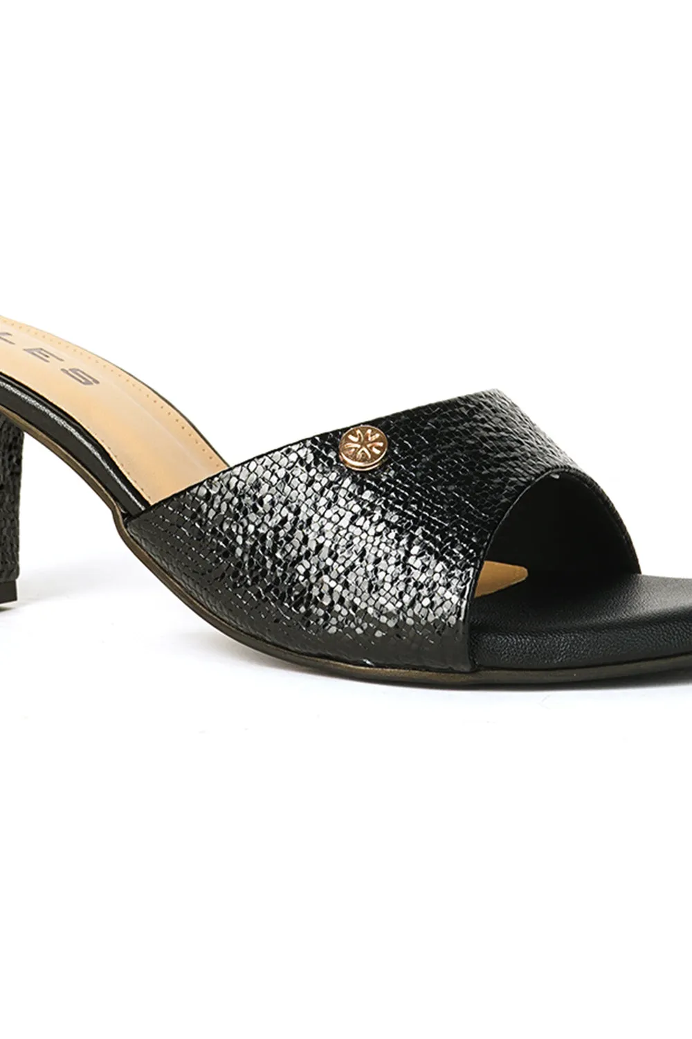SOLES Ethnic Slip On Block Heels