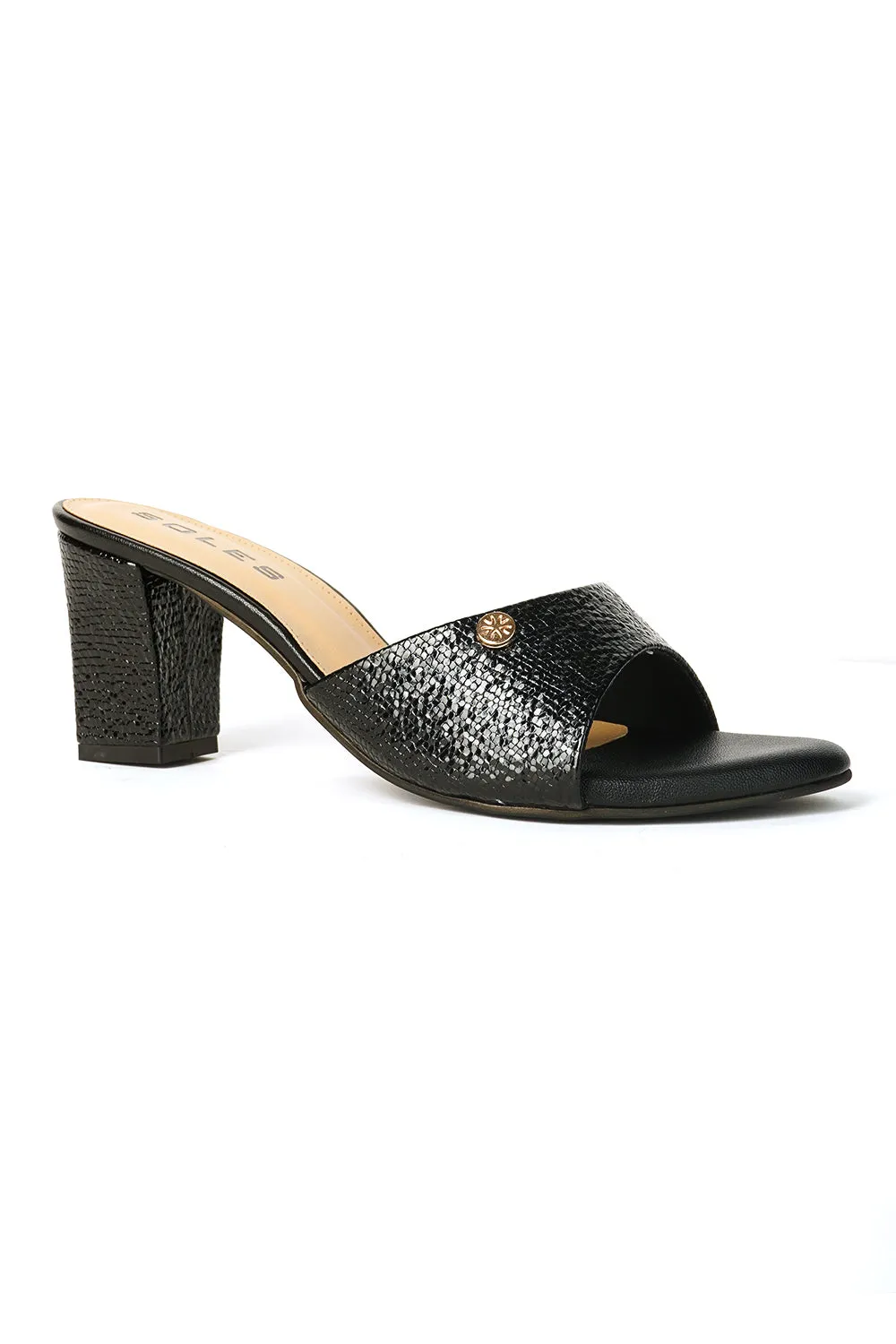SOLES Ethnic Slip On Block Heels