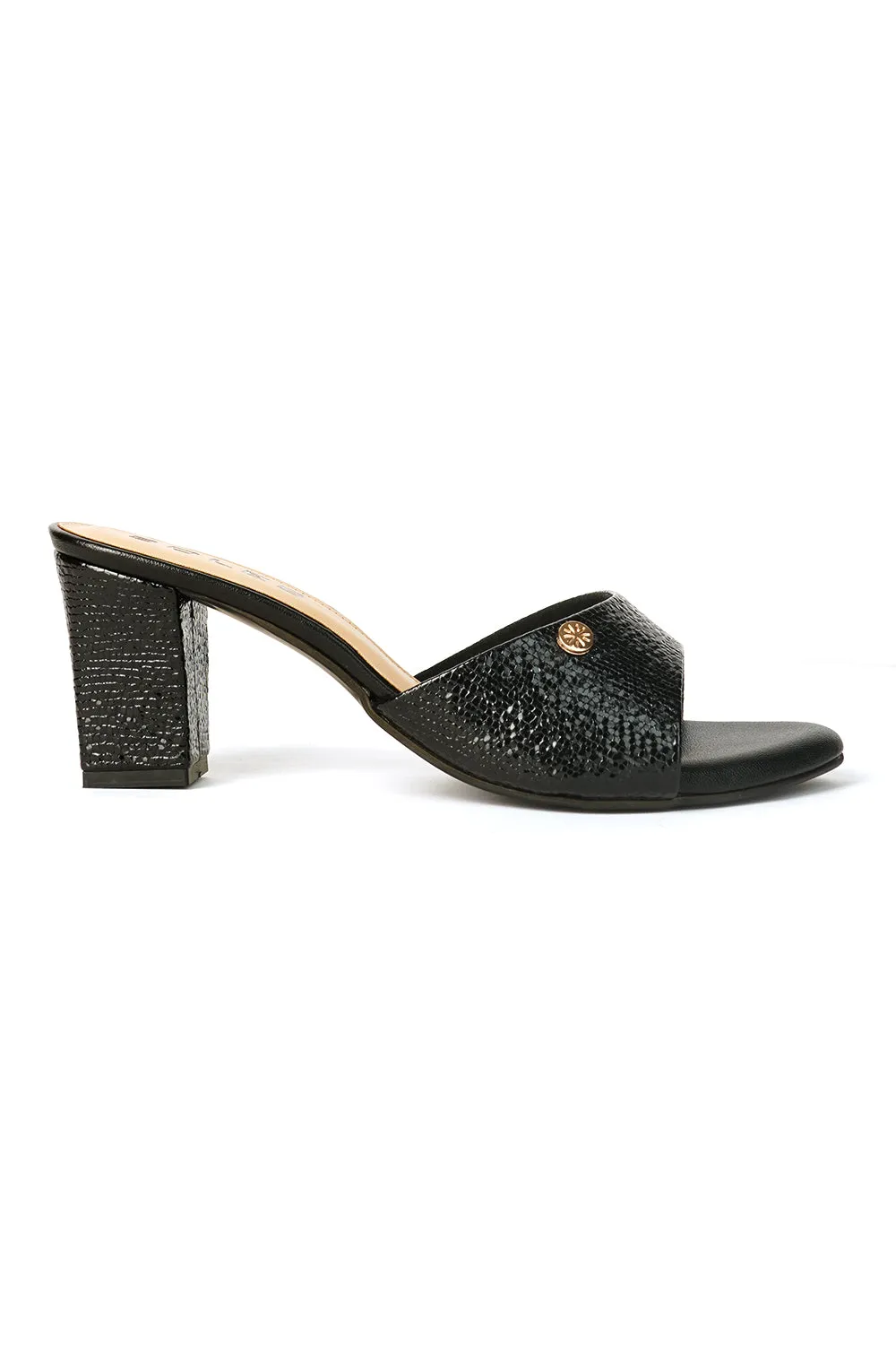 SOLES Ethnic Slip On Block Heels