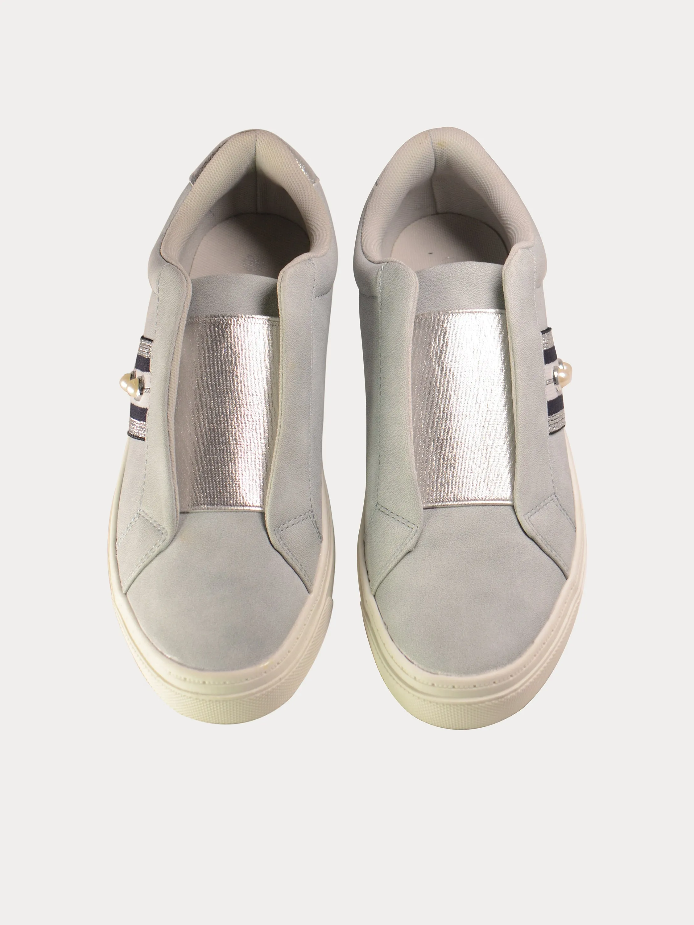 Sprox Women's Slip on Shoes in Grey Leather