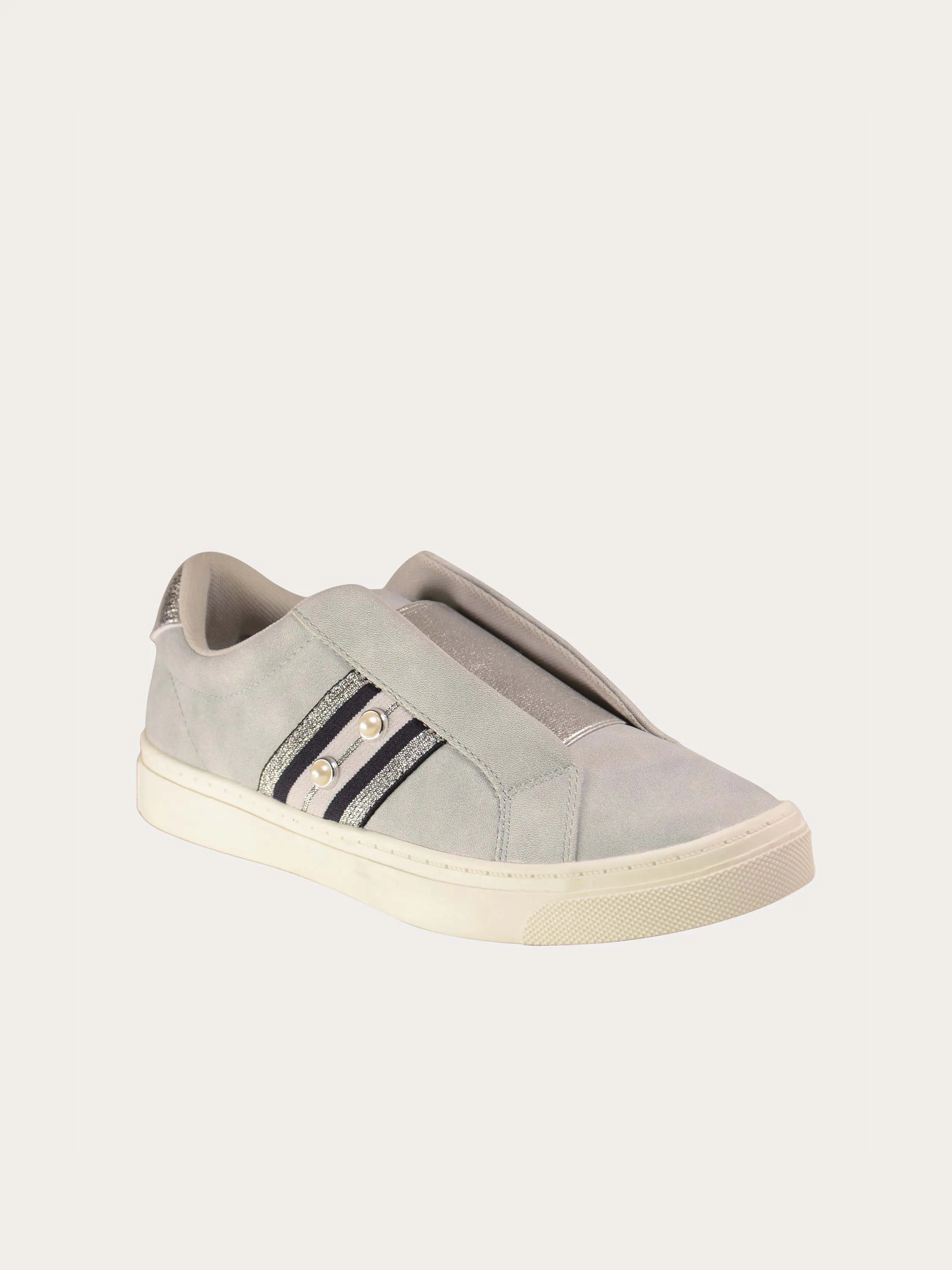 Sprox Women's Slip on Shoes in Grey Leather